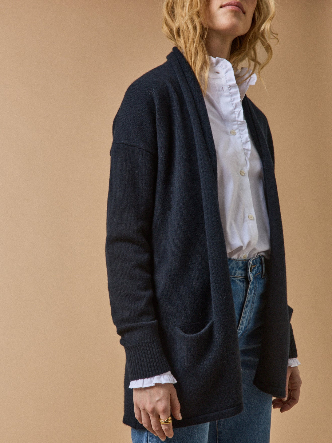 Camille | Gilet à pans en laine et cachemire