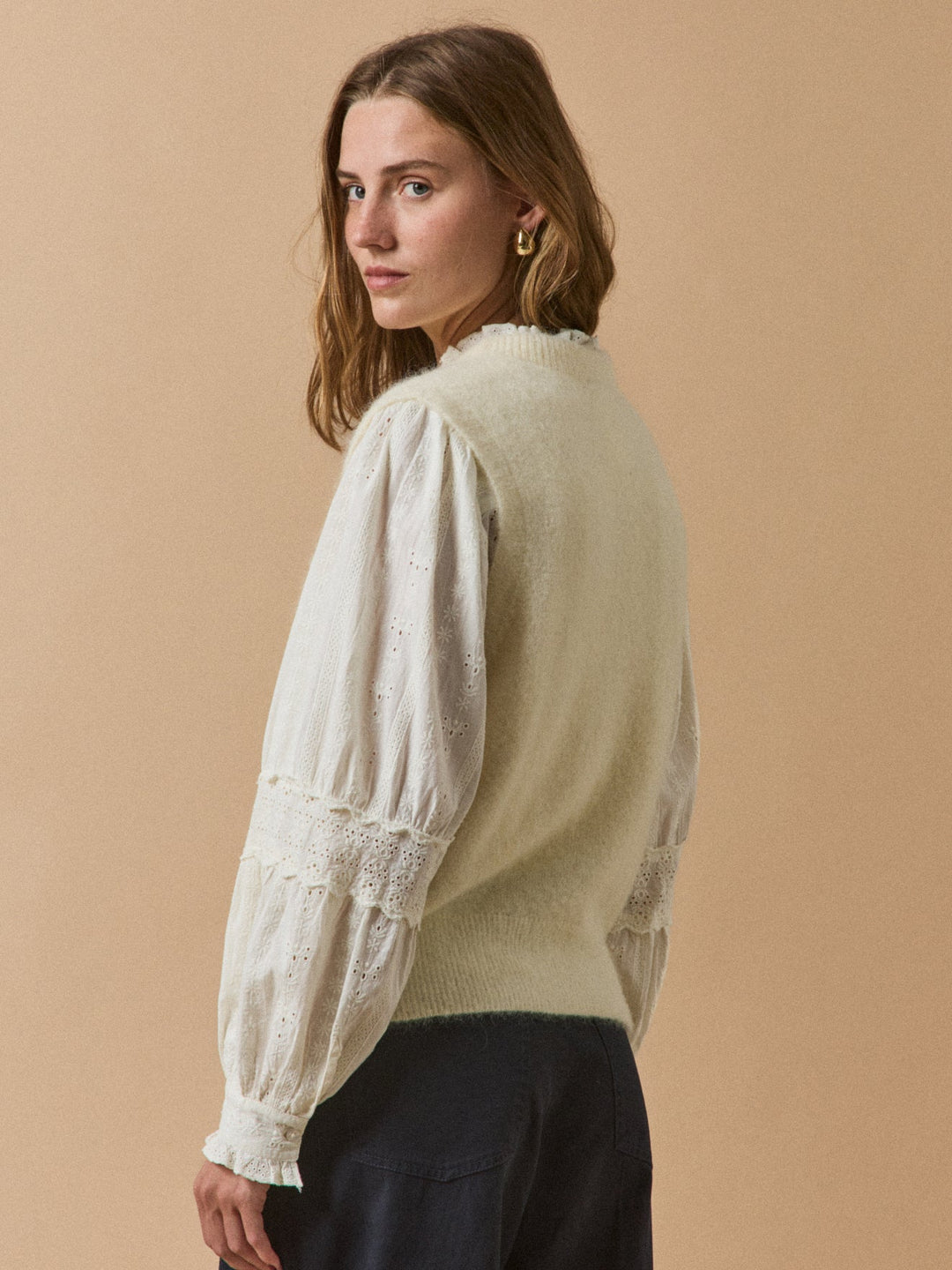 Amandine | Pull sans manches en mélange d’alpaga