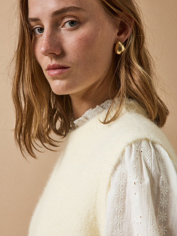 Amandine | Pull sans manches en mélange d’alpaga