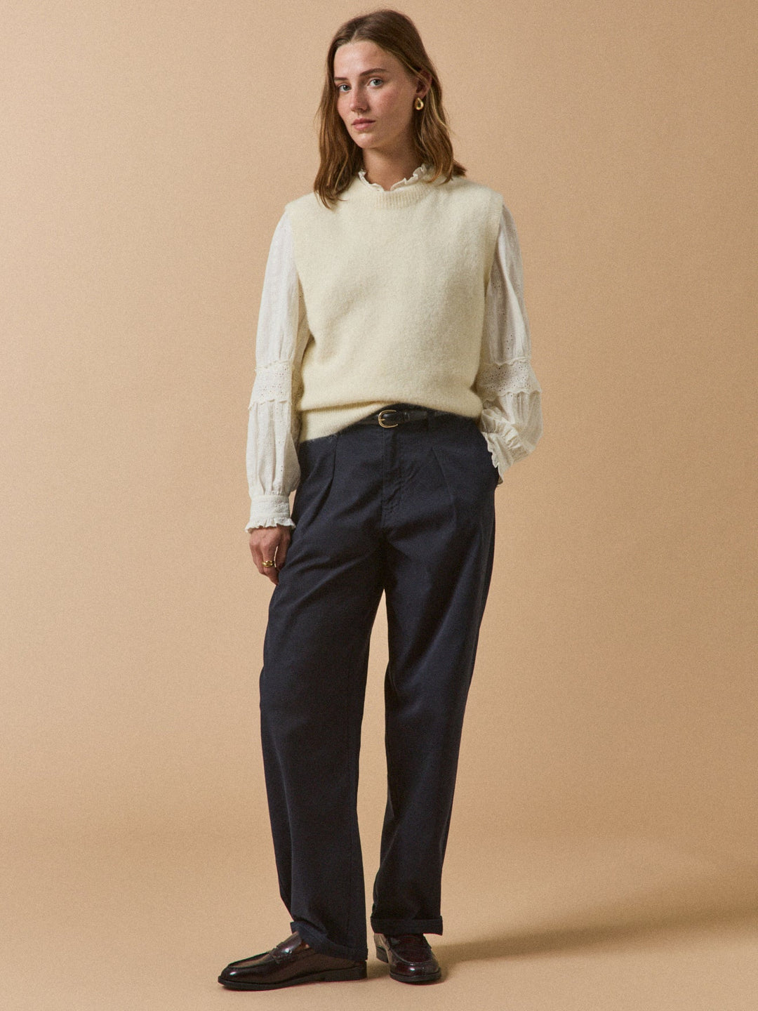 Amandine | Pull sans manches en mélange d’alpaga