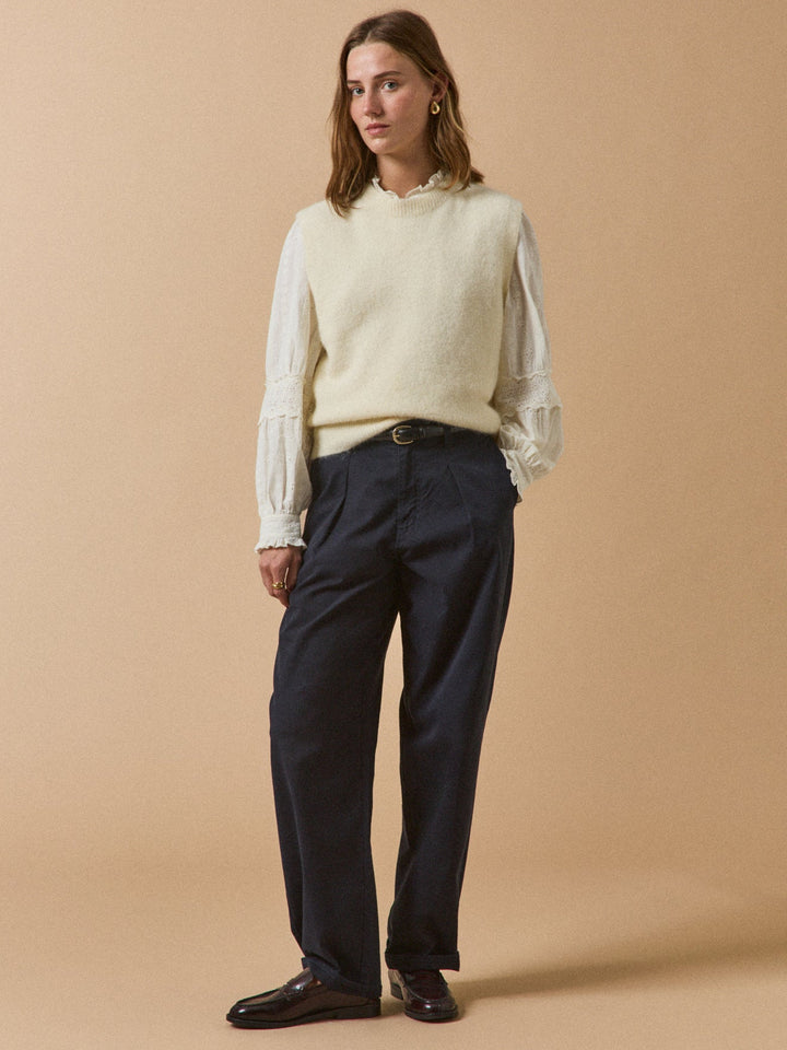 Amandine | Pull sans manches en mélange d’alpaga