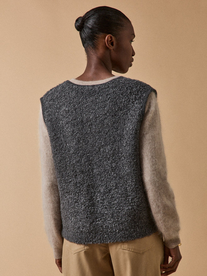 Noémie | Gilet sans manches en maille bouclette