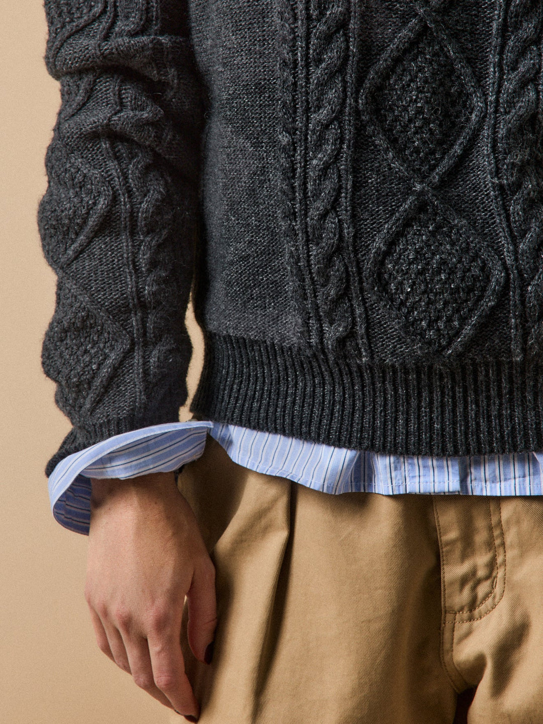 Léonie | Pull torsadé col rond en laine et cachemire