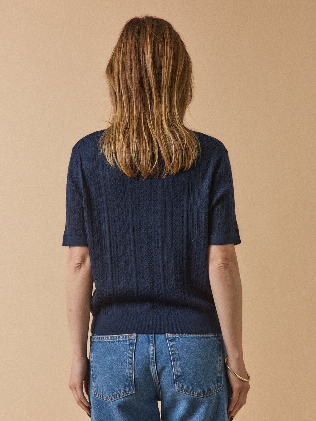 Maëlle | Pull ajouré à manches courtes en laine