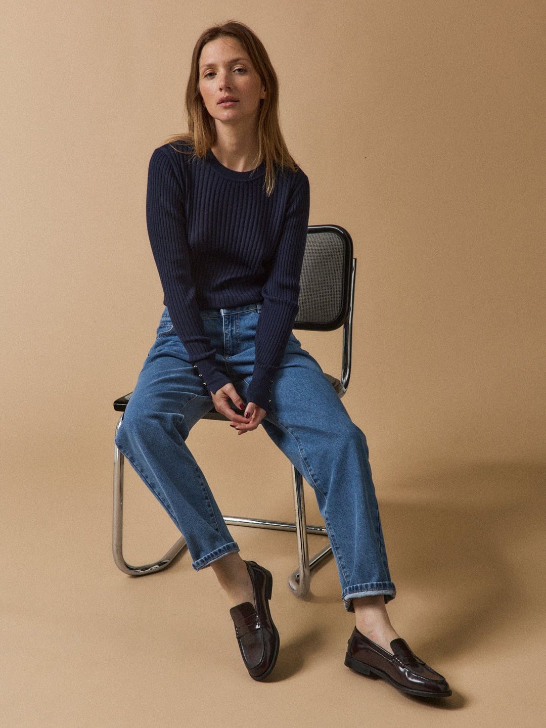 Élise | Pull chaussette côtelé en laine RWS*