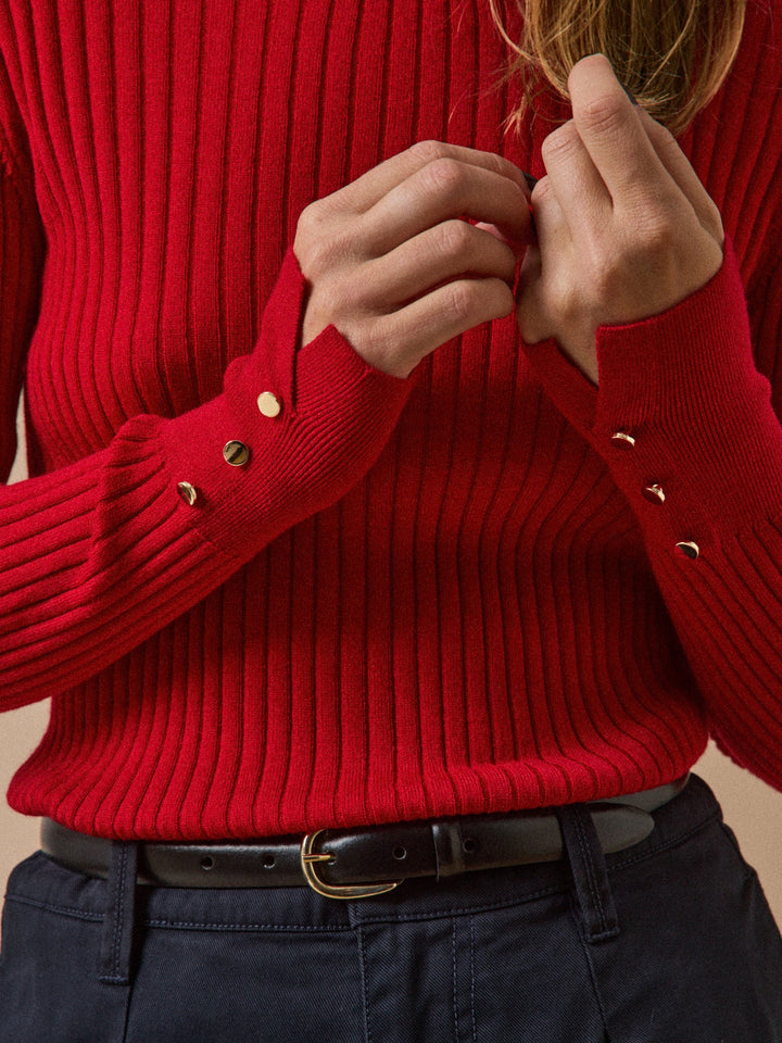 Élodie | Pull en maille côtelée en laine RWS*