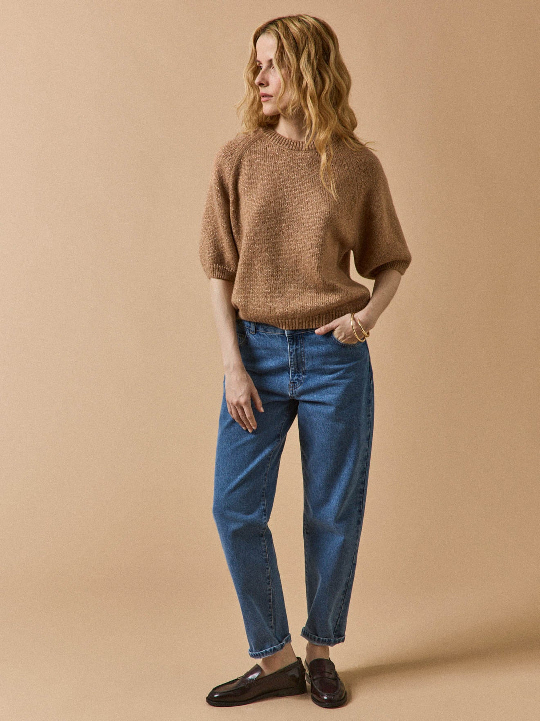 Aurélie | Pull irisé à manches courtes
