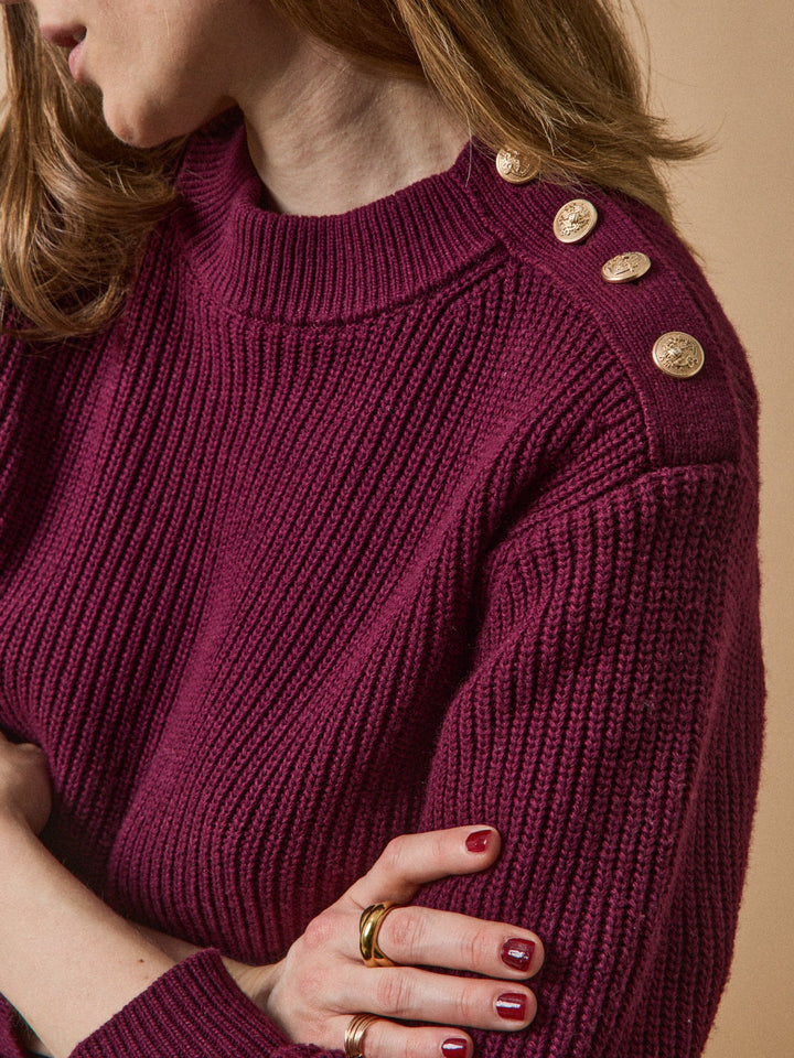 Héloïse | Pull en côtes anglaises en laine RWS*