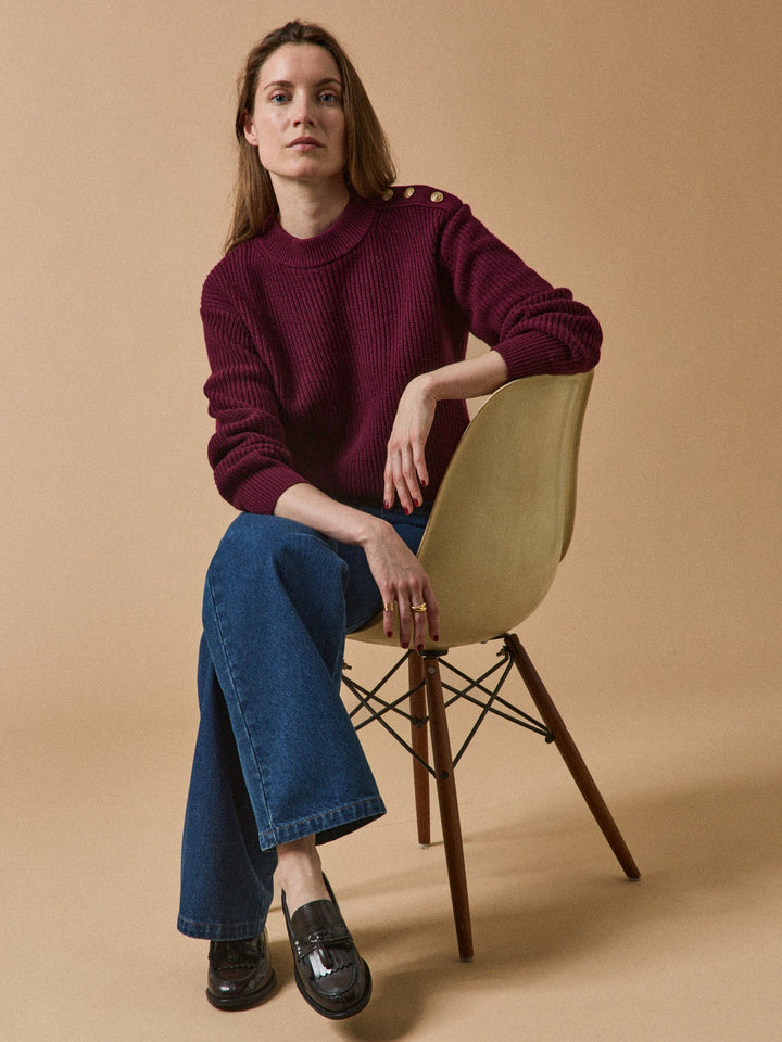 Héloïse | Pull en côtes anglaises en laine RWS*