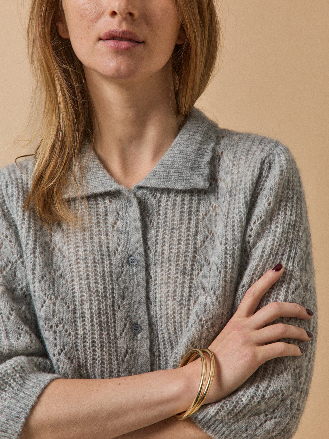 Margaux | Gilet à col polo en laine et mohair