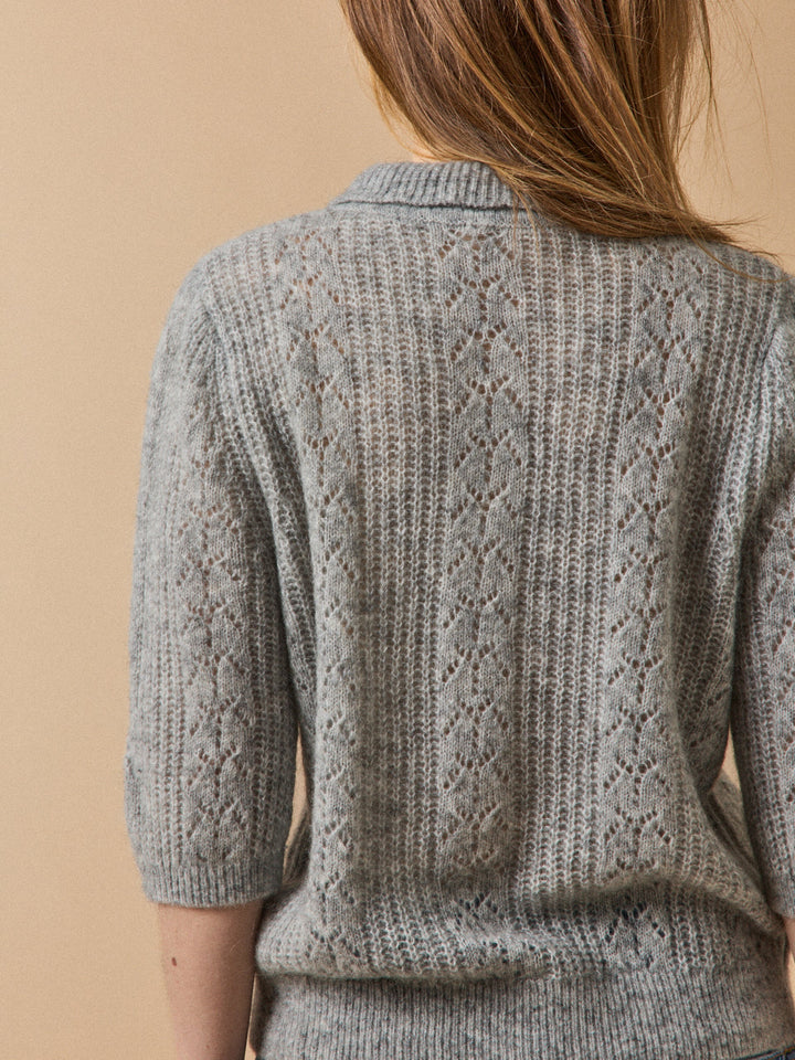 Margaux | Gilet à col polo en laine et mohair