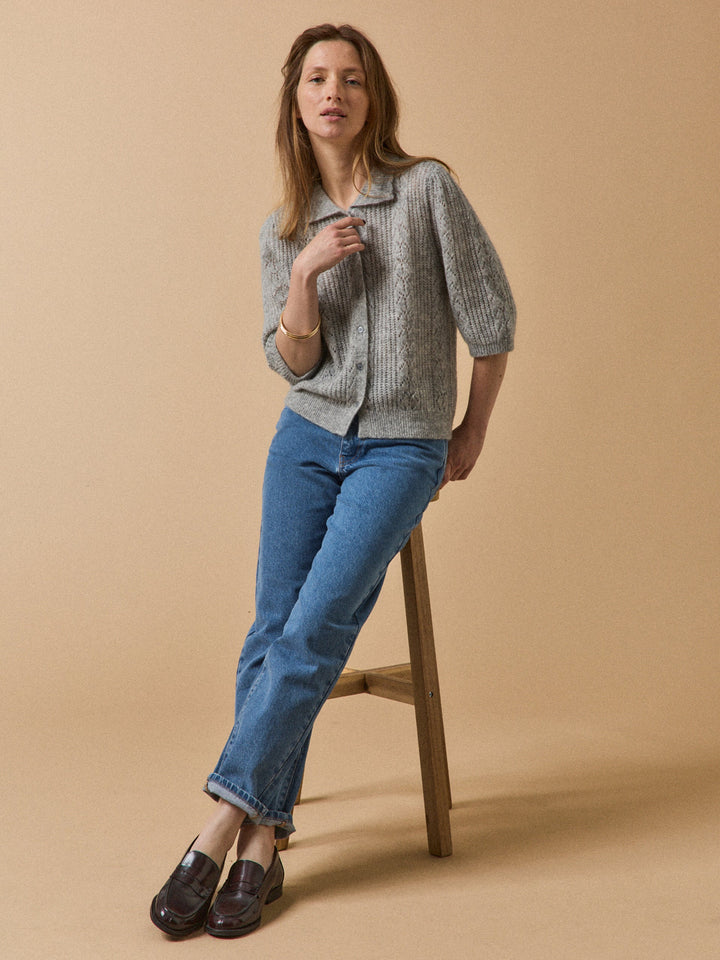 Margaux | Gilet à col polo en laine et mohair