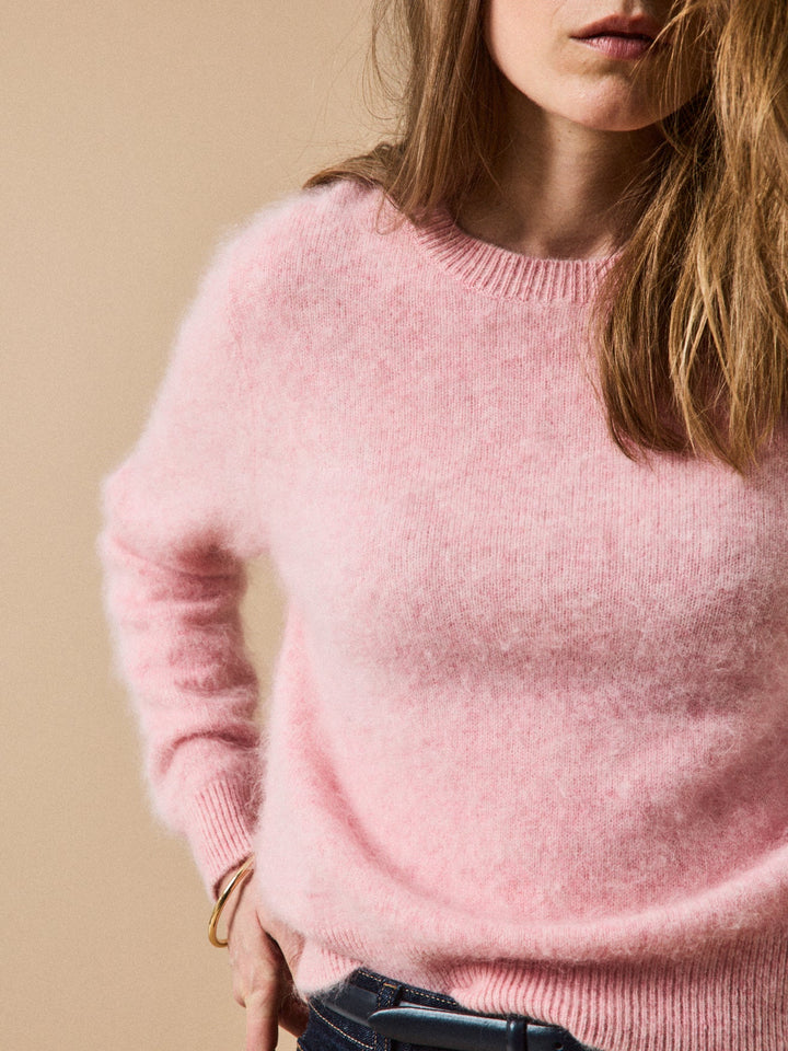 Juliette | Pull en laine brossée à col rond