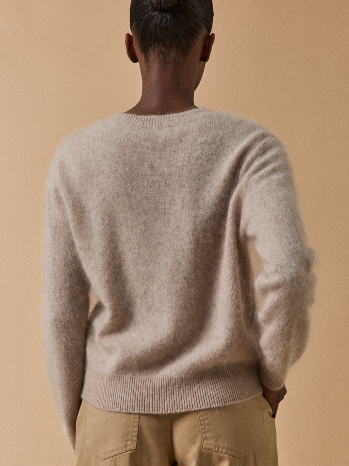 Clarisse | Pull col rond en laine brossée