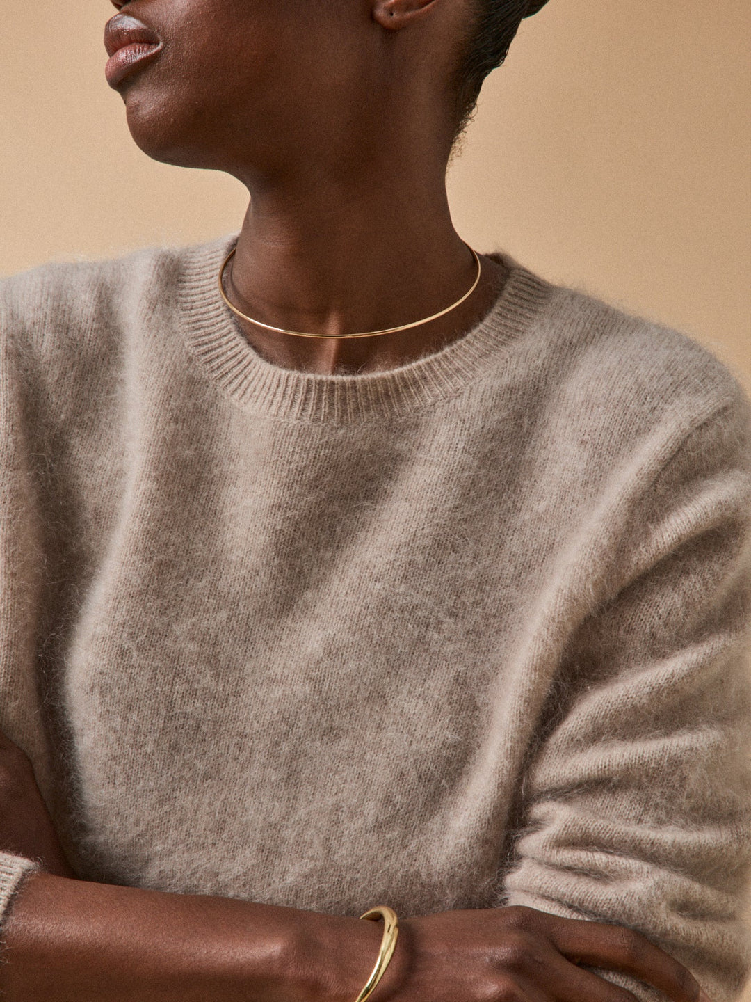 Clarisse | Pull col rond en laine brossée