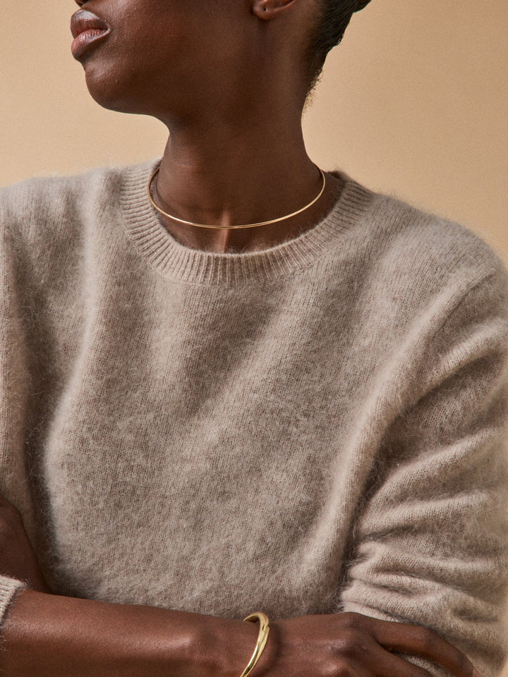 Clarisse | Pull col rond en laine brossée