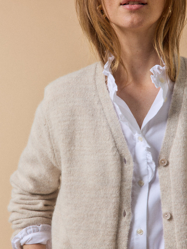 Amandine | Gilet en maille irisée avec alpaga et laine