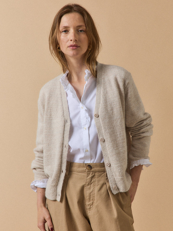 Amandine | Gilet en maille irisée avec alpaga et laine