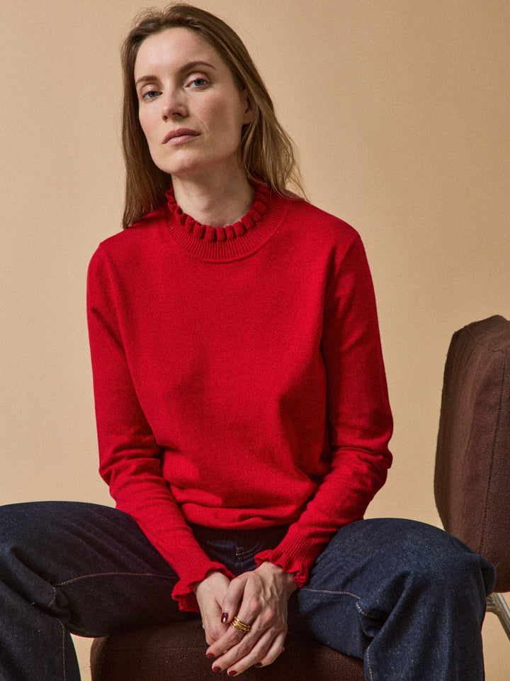 Florence | Pull volanté en coton biologique et laine RWS*