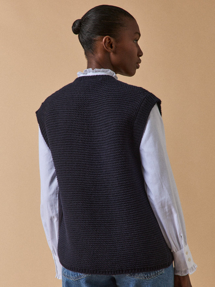 Solène | Gilet sans manches en laine italienne