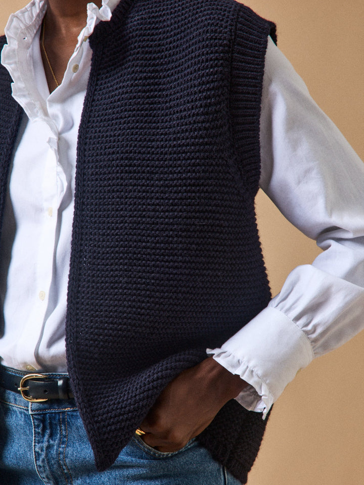 Solène | Gilet sans manches en laine italienne
