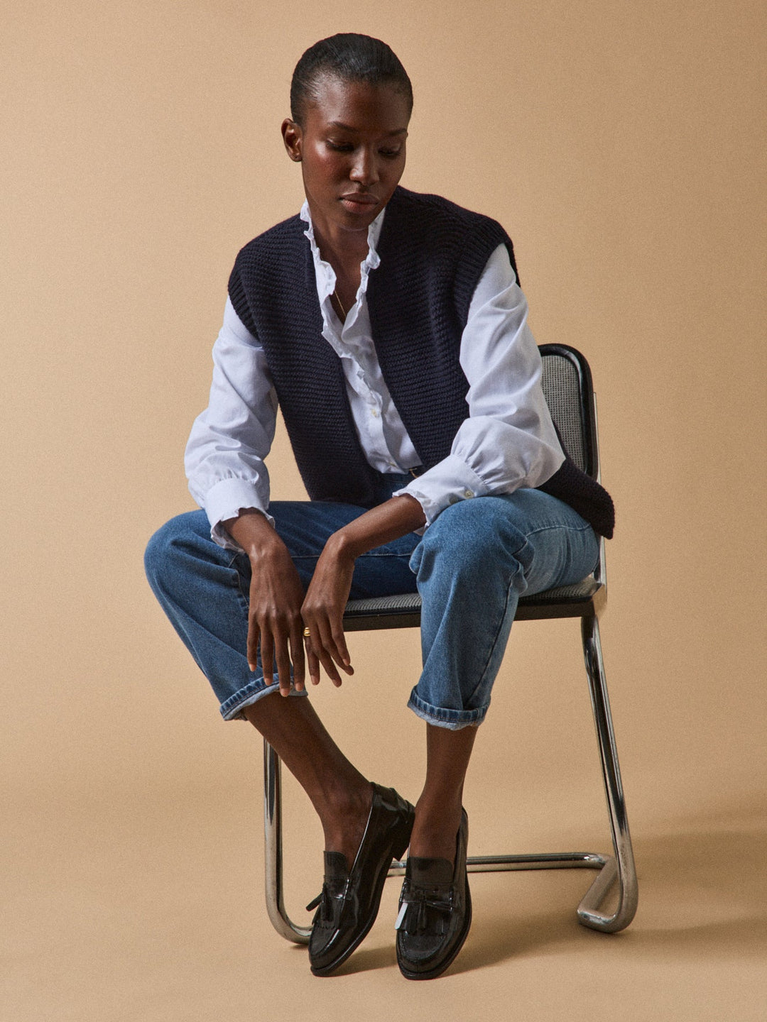 Solène | Gilet sans manches en laine italienne