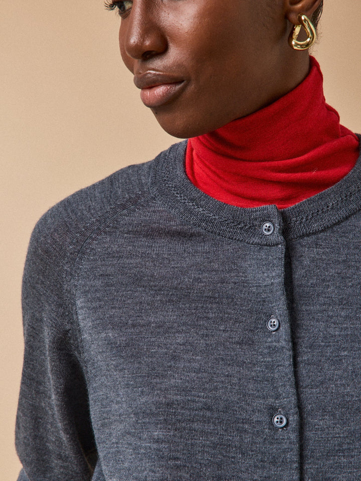 Élodie | Gilet boutonné en laine mérinos certifiée RWS*