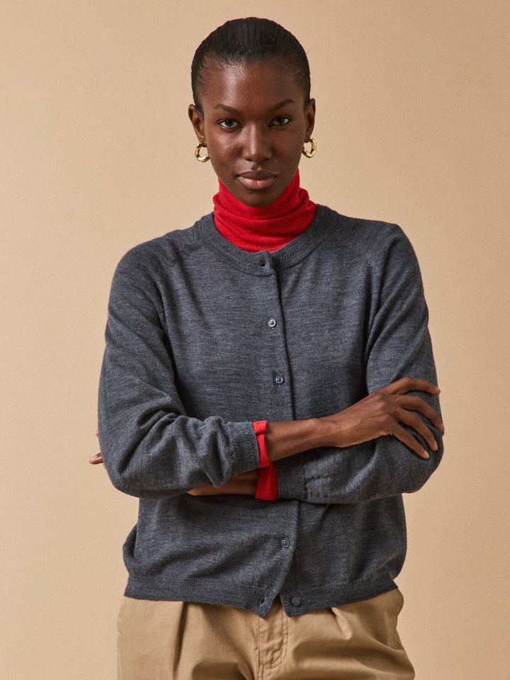 Élodie | Gilet boutonné en laine mérinos certifiée RWS*