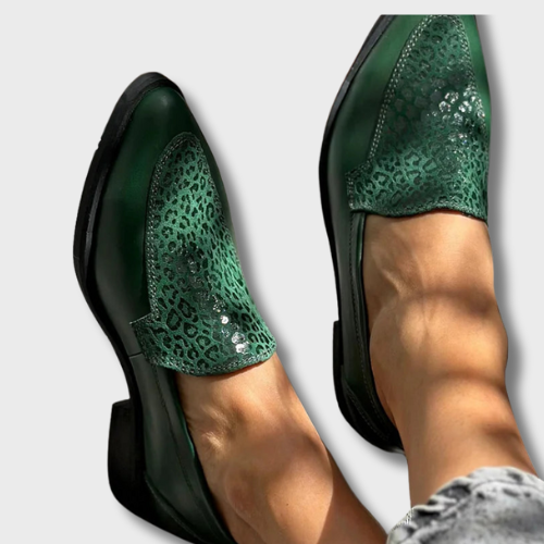 Sophie™ | Mocassin Léopard Vert