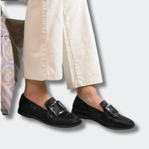Mathilde™ | Mocassin Chic Suéde Noir