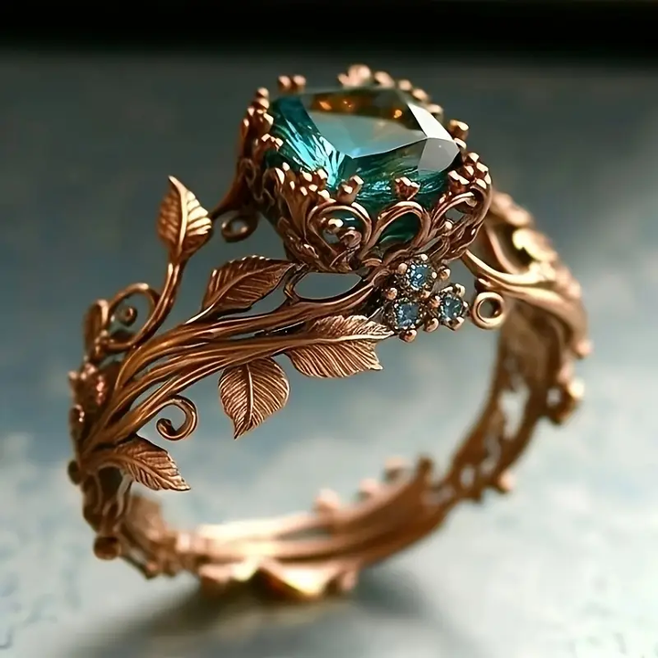 Amandine | Bague Cristal Vert Naturel