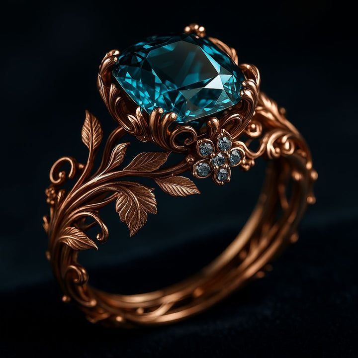 Amandine | Bague Cristal Vert Naturel