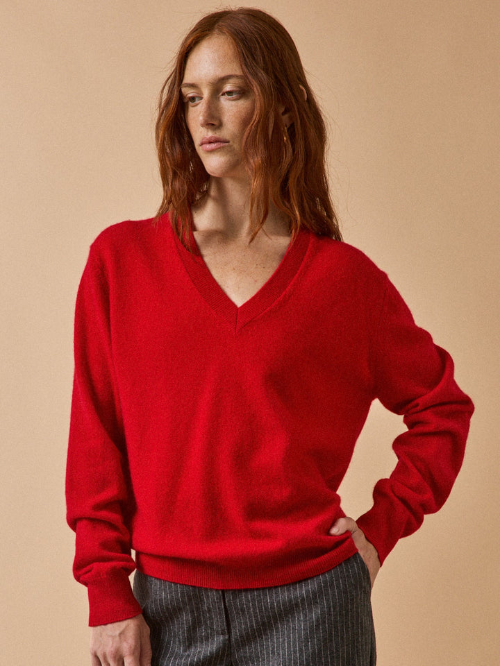 Noémie | Pull col V en cachemire