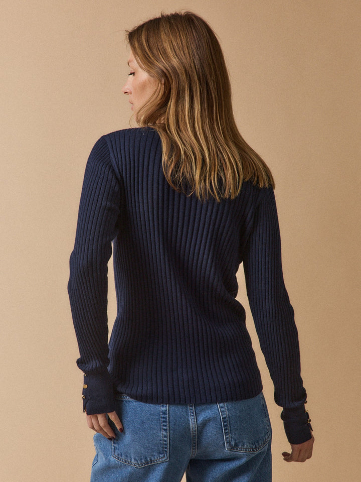 Élise | Pull chaussette côtelé en laine RWS*