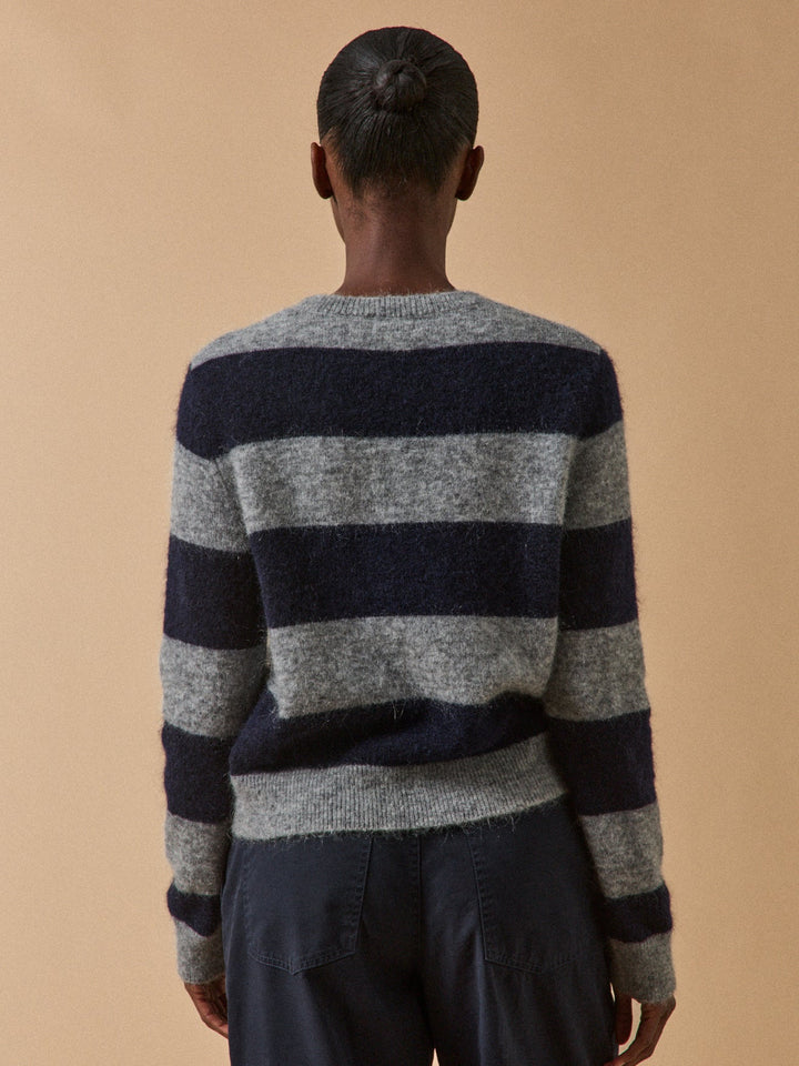 Élise | Pull rayé bicolore en maille douce