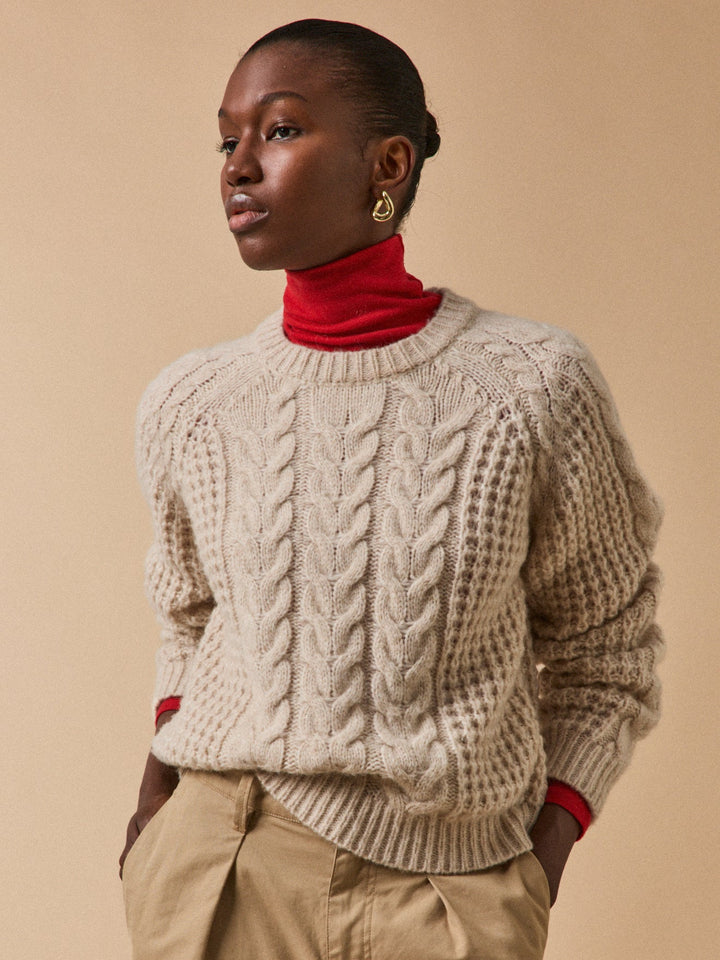 Camille | Pull torsadé en laine mérinos