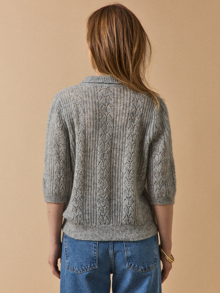 Margaux | Gilet à col polo en laine et mohair