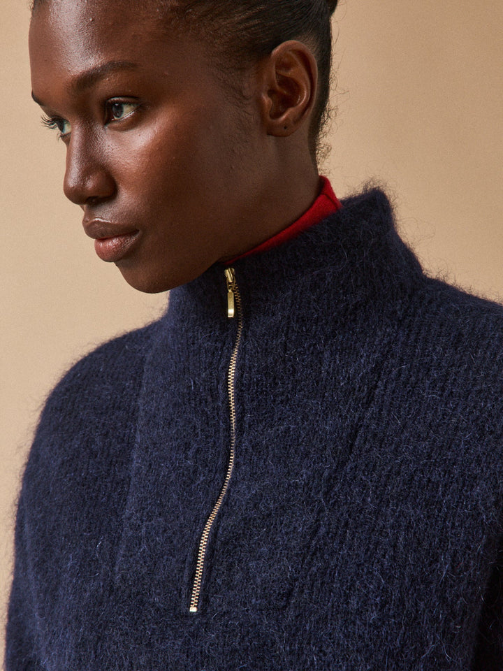 Solène | Pull col camionneur en laine et mohair