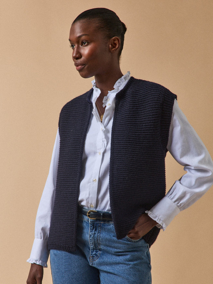 Solène | Gilet sans manches en laine italienne
