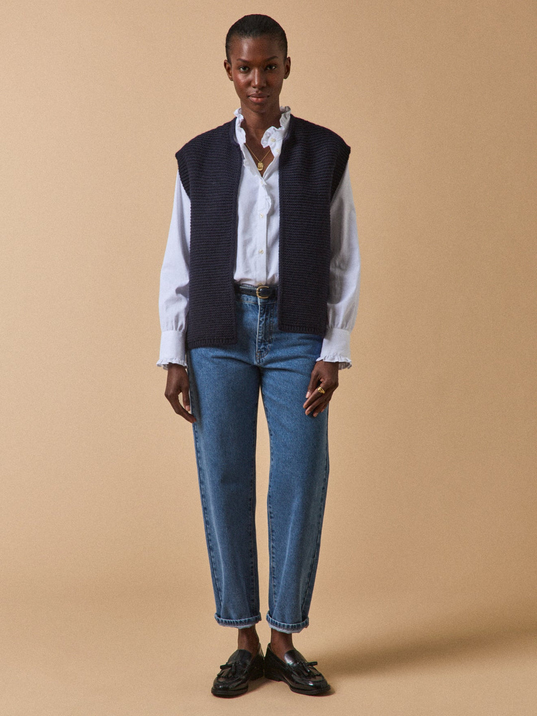 Solène | Gilet sans manches en laine italienne