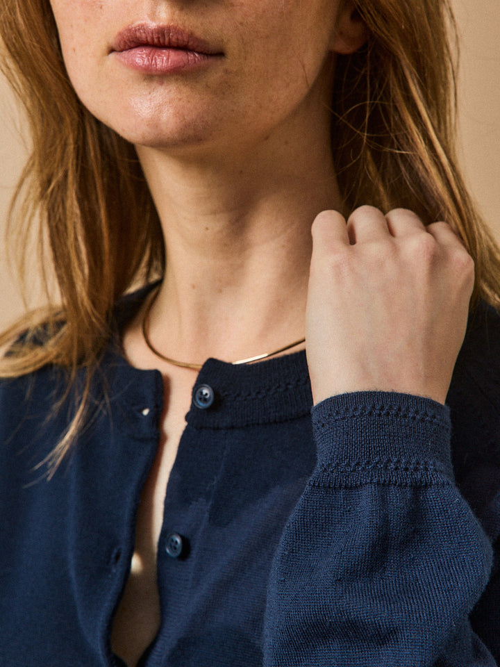 Adèle | Gilet boutonné en laine mérinos RWS*
