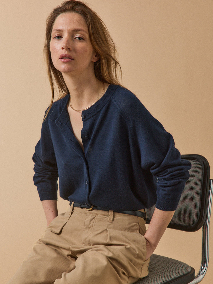 Adèle | Gilet boutonné en laine mérinos RWS*