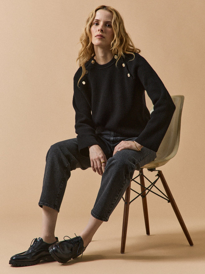 Camille | Pull en maille côtelée en laine