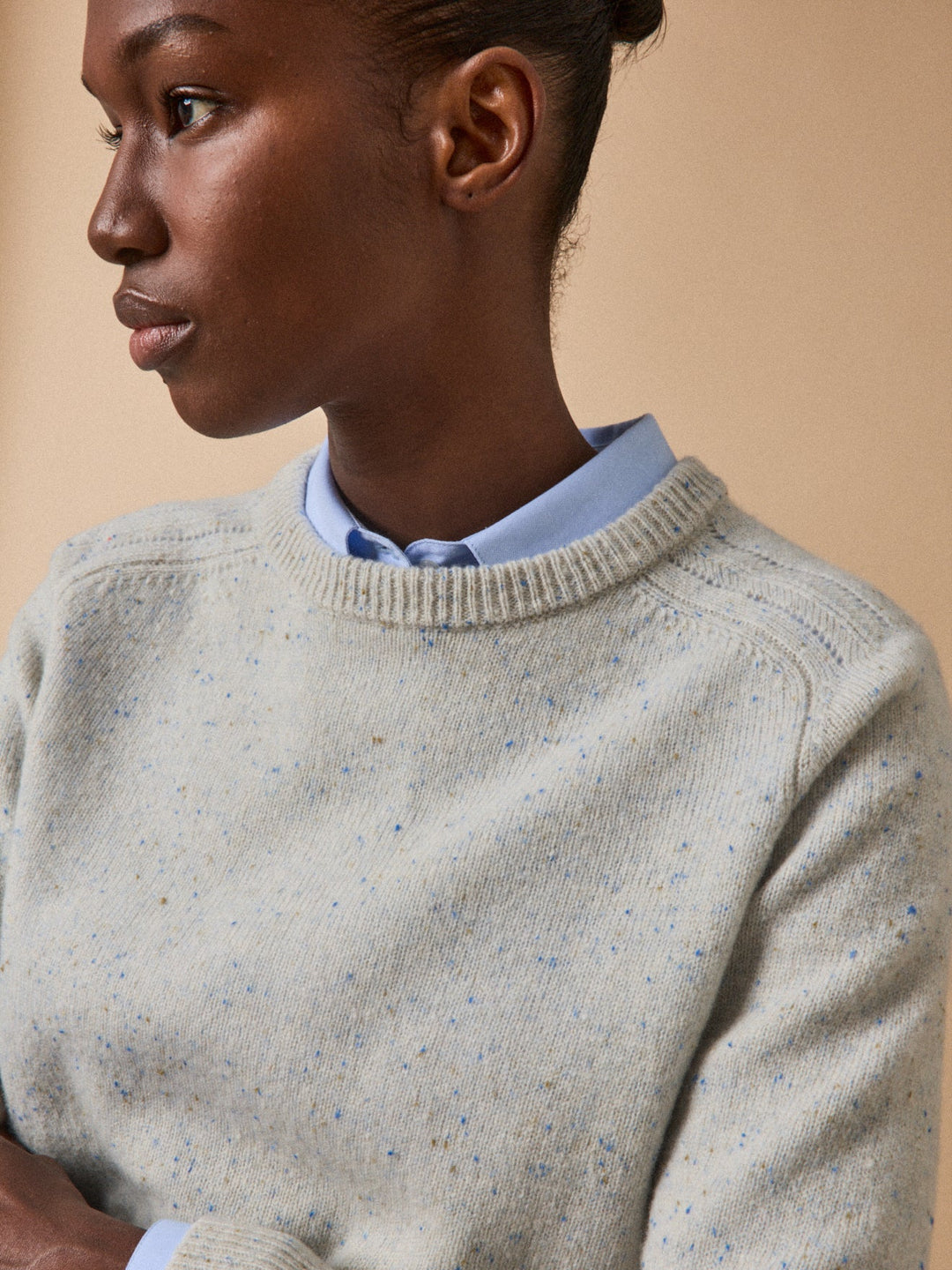 Auriane | Pull moucheté en laine mérinos RWS*