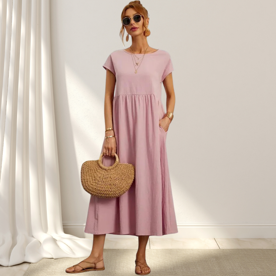 Clio™ – Elegant Sommarklänning – Lätt, Smickrande & Täcker Magen