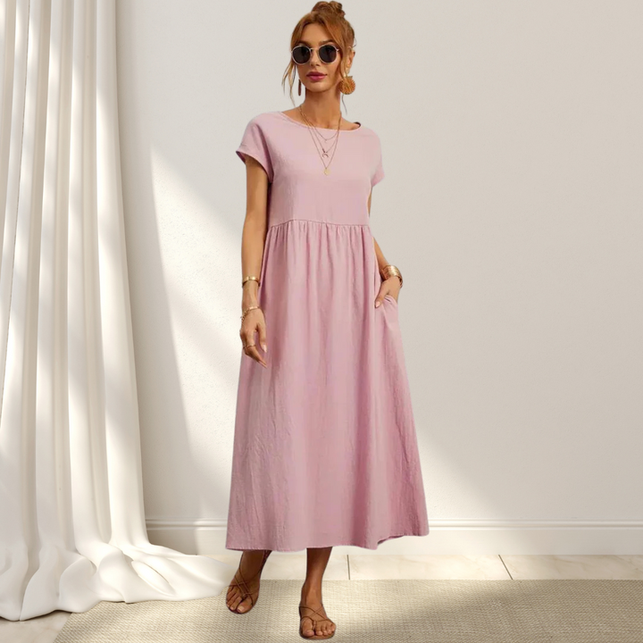 Clio™ – Elegant Sommarklänning – Lätt, Smickrande & Täcker Magen