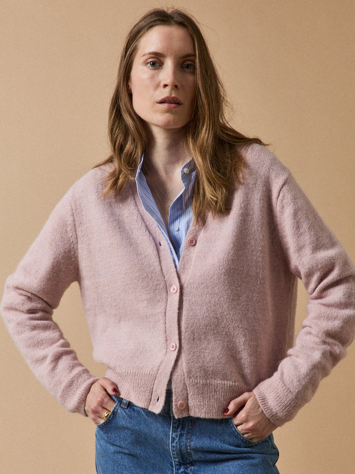 Amandine | Gilet en maille irisée avec alpaga et laine