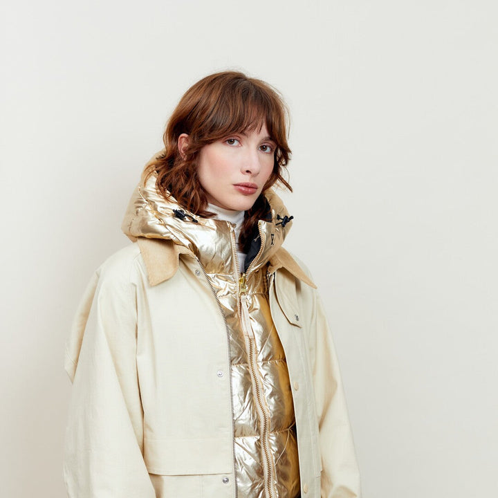 Cléophée | Capuche doudoune réversible dorée et noire