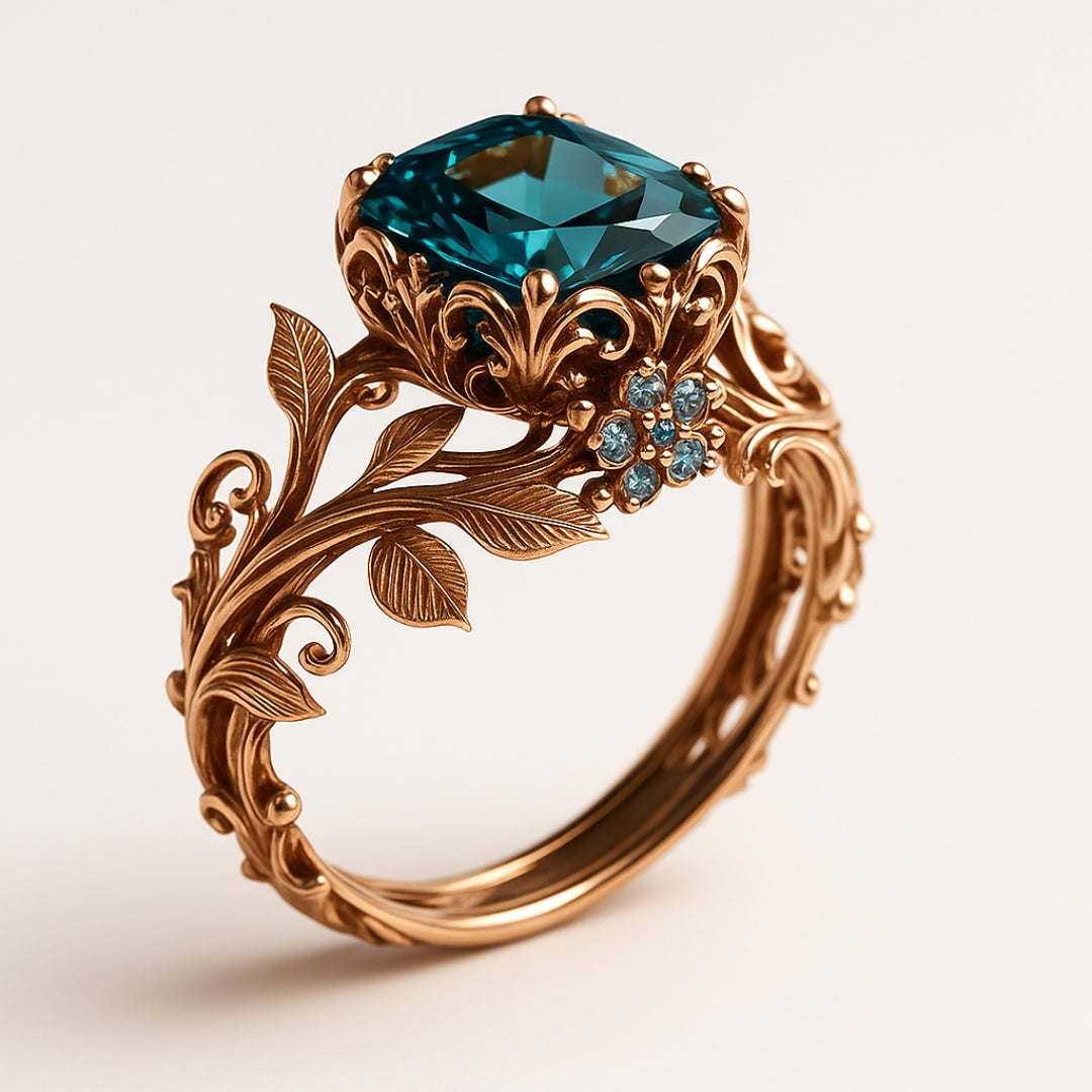 Amandine | Bague Cristal Vert Naturel
