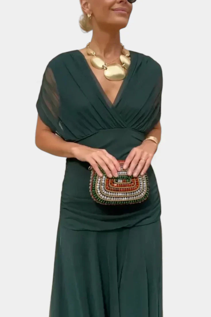 Florayne™ - Elegant V-ringad Flowy Midiklänning